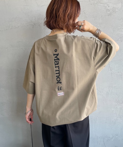 MARMOT（マーモット）の「【WEB先行予約】[Marmot/マーモット] 別注 ドローコード付き バーティカルロゴ バックプリントTシャツ（Tシャツ/カットソー・レディース・ホワイト/ベージュ/ブラック・S/M/L/XL）」の3枚目の写真