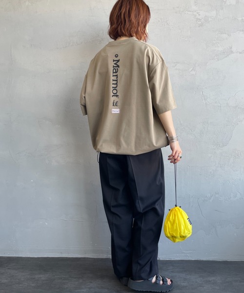 MARMOT（マーモット）の「【WEB先行予約】[Marmot/マーモット] 別注 ドローコード付き バーティカルロゴ バックプリントTシャツ（Tシャツ/カットソー・レディース・ホワイト/ベージュ/ブラック・S/M/L/XL）」の6枚目の写真