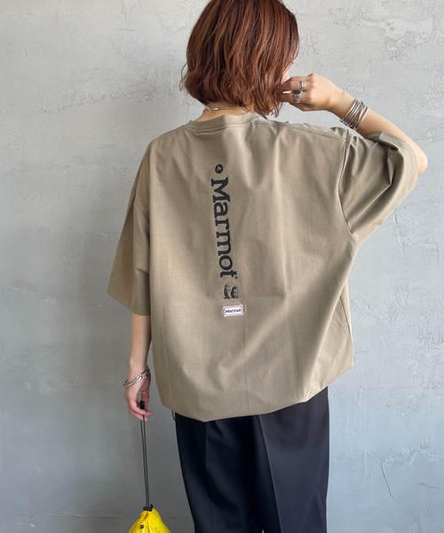 Marmot/マーモット] 別注 ドローコード付き バーティカルロゴ バック