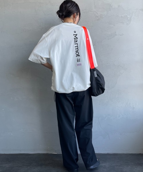 MARMOT（マーモット）の「【WEB先行予約】[Marmot/マーモット] 別注 ドローコード付き バーティカルロゴ バックプリントTシャツ（Tシャツ/カットソー・レディース・ホワイト/ベージュ/ブラック・S/M/L/XL）」の4枚目の写真