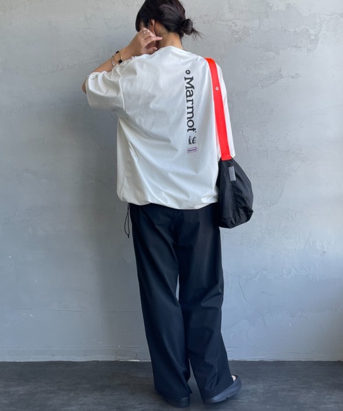 MARMOT（マーモット）の「【WEB先行予約】[Marmot/マーモット] 別注 ドローコード付き バーティカルロゴ バックプリントTシャツ（Tシャツ/カットソー・レディース・ホワイト/ベージュ/ブラック・S/M/L/XL）」の12枚目の写真