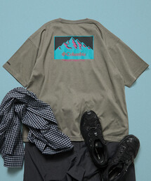 限定展開 Columbia×FREAK'S STORE/コロンビア 別注 インペリアルパーク バックプリント クルーネックTシャツ