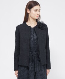 Paul Stuart（ポールスチュアート）の「シャイニーノーブルツイード　ジャケット（ノーカラージャケット）」