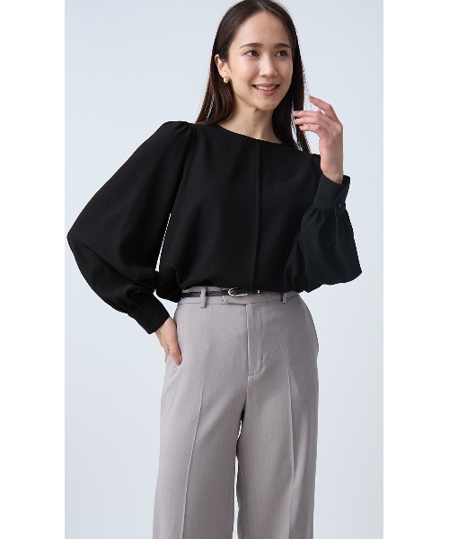 AOYAMA(アオヤマ)の「ボリュームスリーブブラウス|通勤&オフィス&入卒&セレモニー&オケージョン|(シャツ/ブラウス・レディース・ブラック/ホワイト・S/M/L)」の19枚目の写真