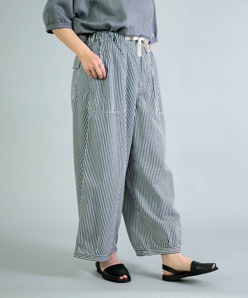 OMNIGOD womens / オムニゴッド] ヒッコリーデニム パラシュート