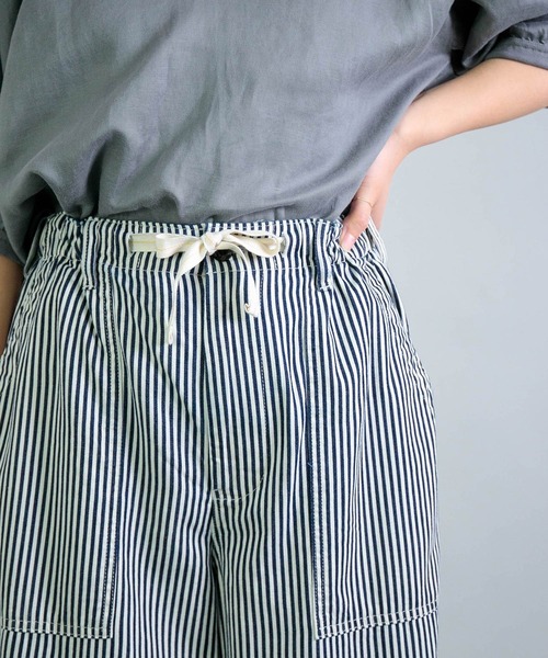 OMNIGOD womens / オムニゴッド] ヒッコリーデニム パラシュート