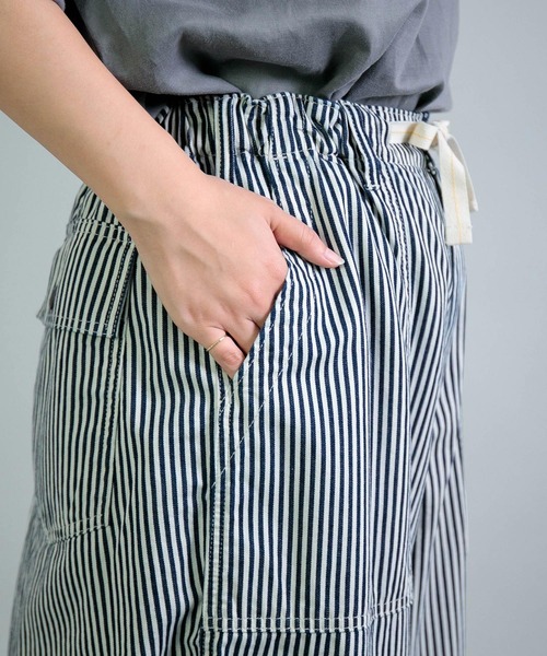 OMNIGOD womens / オムニゴッド] ヒッコリーデニム パラシュート