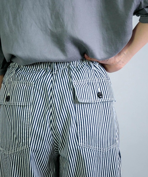 OMNIGOD womens / オムニゴッド] ヒッコリーデニム パラシュート