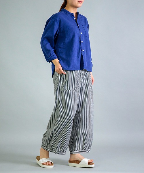 OMNIGOD womens / オムニゴッド] ヒッコリーデニム パラシュート