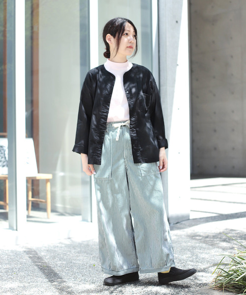 OMNIGOD womens / オムニゴッド] ヒッコリーデニム パラシュート
