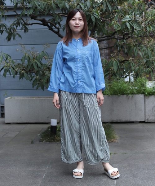 OMNIGOD womens / オムニゴッド] ヒッコリーデニム パラシュート