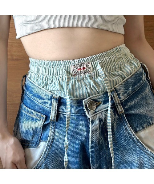 Flugge(フラッジー)の「ストライプショートパンツ(その他パンツ・レディース・ブルー/ミント・FREE)」の3枚目の写真