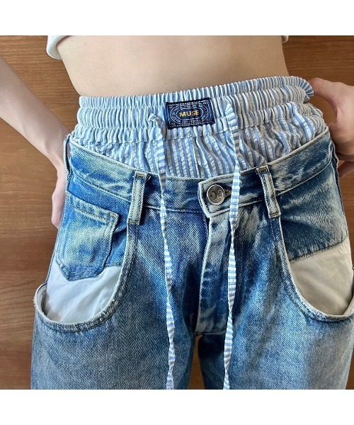 Flugge(フラッジー)の「ストライプショートパンツ(その他パンツ・レディース・ブルー/ミント・FREE)」の4枚目の写真