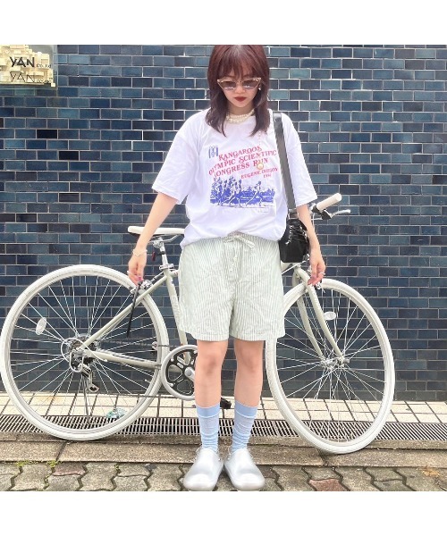 Flugge(フラッジー)の「ストライプショートパンツ(その他パンツ・レディース・ブルー/ミント・FREE)」の13枚目の写真