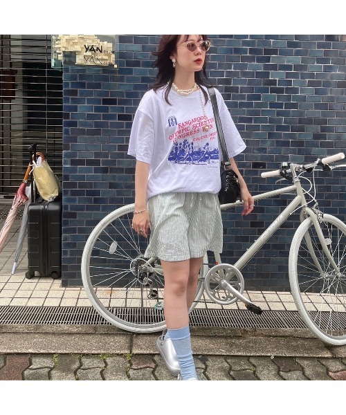 Flugge(フラッジー)の「ストライプショートパンツ(その他パンツ・レディース・ブルー/ミント・FREE)」の15枚目の写真