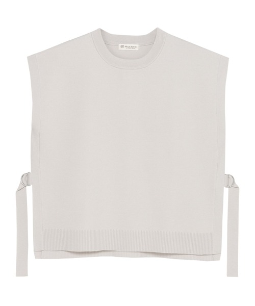 TOKYO SHIRTS（トウキョウシャツ）の「ミラノリブ Ｄカンベルト付 ニットベスト（ベスト・レディース・ライトグレー/オフホワイト・M/L）」の2枚目の写真