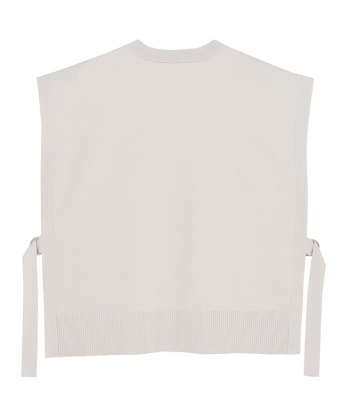 TOKYO SHIRTS（トウキョウシャツ）の「ミラノリブ Ｄカンベルト付 ニットベスト（ベスト・レディース・ライトグレー/オフホワイト・M/L）」の4枚目の写真