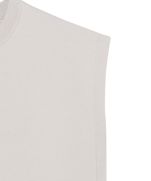 TOKYO SHIRTS（トウキョウシャツ）の「ミラノリブ Ｄカンベルト付 ニットベスト（ベスト・レディース・ライトグレー/オフホワイト・M/L）」の6枚目の写真