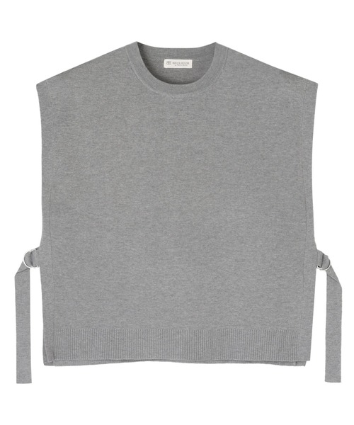 TOKYO SHIRTS（トウキョウシャツ）の「ミラノリブ Ｄカンベルト付 ニットベスト（ベスト・レディース・ライトグレー/オフホワイト・M/L）」の9枚目の写真