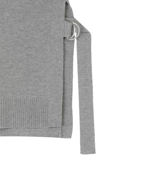 TOKYO SHIRTS（トウキョウシャツ）の「ミラノリブ Ｄカンベルト付 ニットベスト（ベスト・レディース・ライトグレー/オフホワイト・M/L）」の13枚目の写真