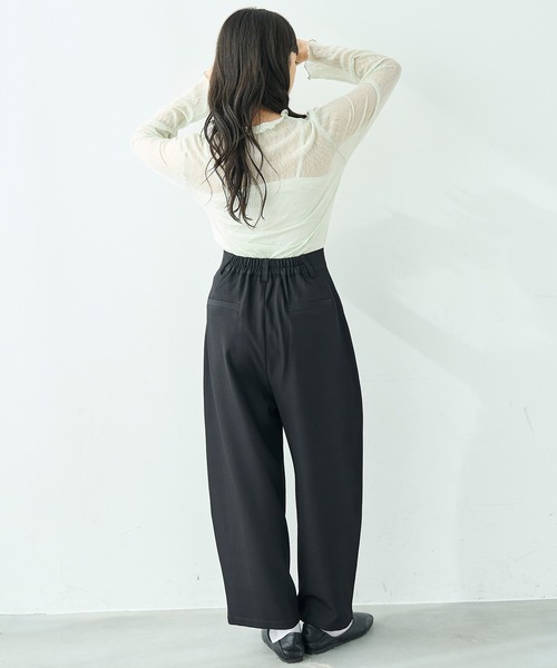 mil(ミル)の「美シルエット カーブパンツ【586128】(スラックス・レディース・ブラック/ライトベージュ/グレイッシュベージュ・FREE/S-Short/S-Regular/M-Short/M-Regular)」の6枚目の写真