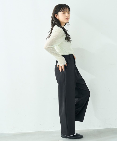 mil(ミル)の「美シルエット カーブパンツ【586128】(スラックス・レディース・ブラック/ライトベージュ/グレイッシュベージュ・FREE/S-Short/S-Regular/M-Short/M-Regular)」の7枚目の写真