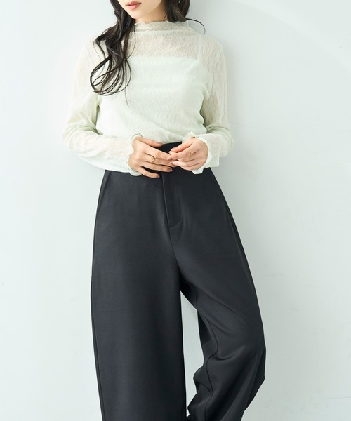 mil(ミル)の「美シルエット カーブパンツ【586128】(スラックス・レディース・ブラック/ライトベージュ/グレイッシュベージュ・FREE/S-Short/S-Regular/M-Short/M-Regular)」の8枚目の写真