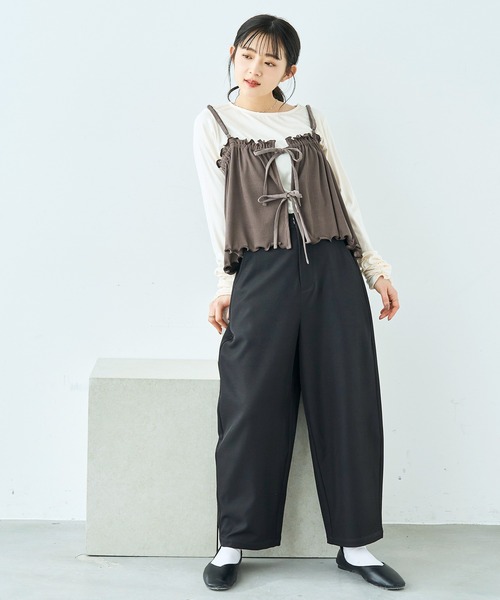 mil(ミル)の「美シルエット カーブパンツ【586128】(スラックス・レディース・ブラック/ライトベージュ/グレイッシュベージュ・FREE/S-Short/S-Regular/M-Short/M-Regular)」の10枚目の写真