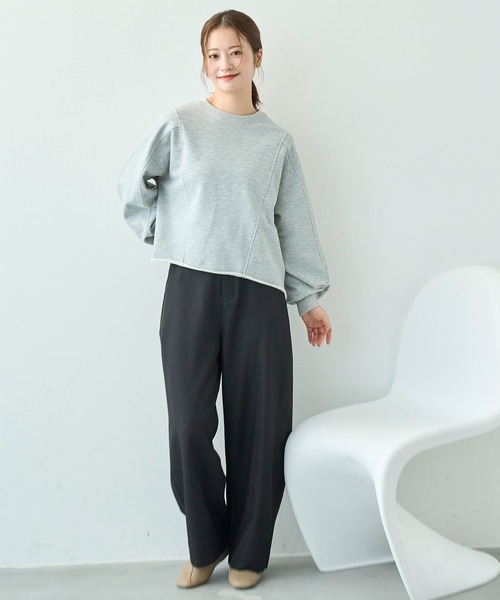 mil(ミル)の「美シルエット カーブパンツ【586128】(スラックス・レディース・ブラック/ライトベージュ/グレイッシュベージュ・FREE/S-Short/S-Regular/M-Short/M-Regular)」の16枚目の写真