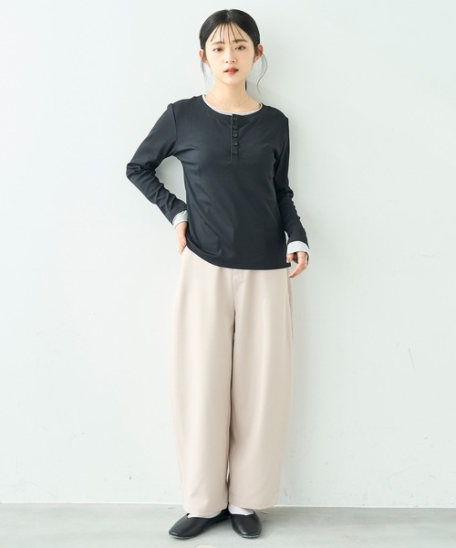 mil(ミル)の「美シルエット カーブパンツ【586128】(スラックス・レディース・ブラック/ライトベージュ/グレイッシュベージュ・FREE/S-Short/S-Regular/M-Short/M-Regular)」の22枚目の写真