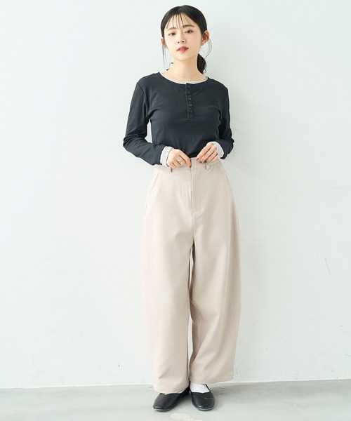 mil(ミル)の「美シルエット カーブパンツ【586128】(スラックス・レディース・ブラック/ライトベージュ/グレイッシュベージュ・FREE/S-Short/S-Regular/M-Short/M-Regular)」の21枚目の写真