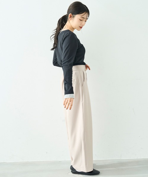 mil(ミル)の「美シルエット カーブパンツ【586128】(スラックス・レディース・ブラック/ライトベージュ/グレイッシュベージュ・FREE/S-Short/S-Regular/M-Short/M-Regular)」の18枚目の写真