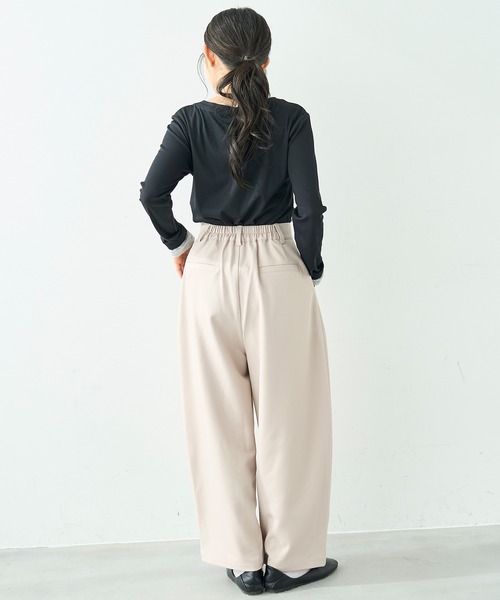 mil(ミル)の「美シルエット カーブパンツ【586128】(スラックス・レディース・ブラック/ライトベージュ/グレイッシュベージュ・FREE/S-Short/S-Regular/M-Short/M-Regular)」の19枚目の写真