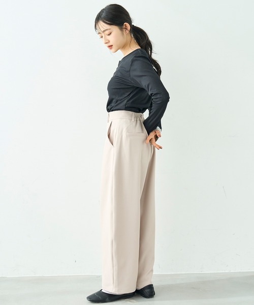 mil(ミル)の「美シルエット カーブパンツ【586128】(スラックス・レディース・ブラック/ライトベージュ/グレイッシュベージュ・FREE/S-Short/S-Regular/M-Short/M-Regular)」の20枚目の写真