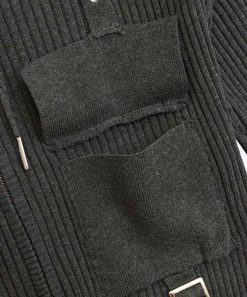 ANAP(アナップ)の「リブニットフラップポケット ダブルジップ トップス(ニット/セーター・レディース・ブルー/ダークグレー/ライトグレー・F)」の20枚目の写真