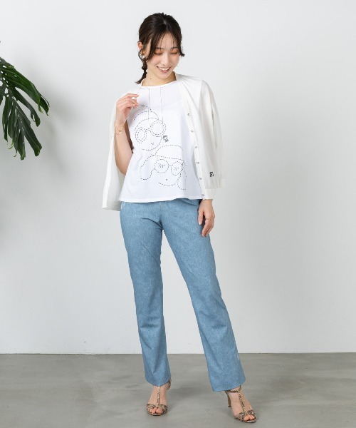 STUDIO PICONE(スタジオピッコーネ)の「和紙コットン混シアーカーディガン(カーディガン/ボレロ・レディース・ブルー/ブラック/レッド/ホワイト・M/L)」の13枚目の写真