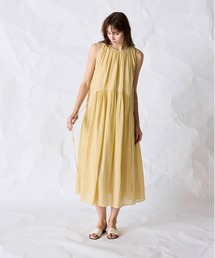 WALANCE（ワランス）の「natural dye Sheer Cotton Check gather dress（ワンピース）」