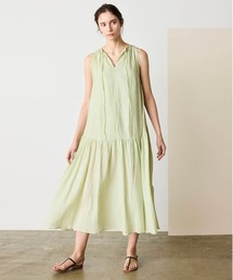 WALANCE（ワランス）の「natural dye Sheer Cotton Check gather dress（ワンピース）」