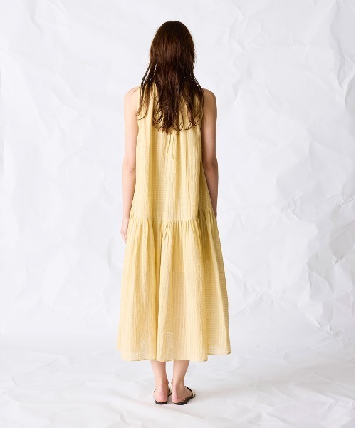WALANCE（ワランス）の「natural dye Sheer Cotton Check gather dress（ワンピース・レディース・グリーン/イエロー/レッド系その他・FREE）」の7枚目の写真