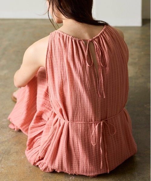 WALANCE（ワランス）の「natural dye Sheer Cotton Check gather dress（ワンピース・レディース・グリーン/イエロー/レッド系その他・FREE）」の9枚目の写真