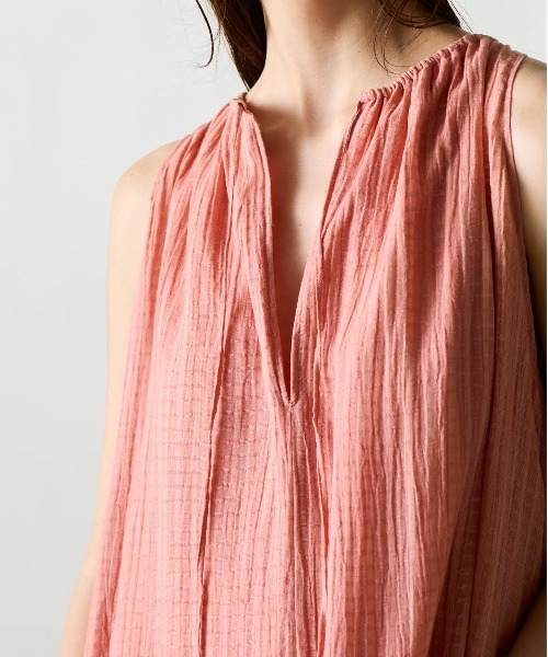 WALANCE（ワランス）の「natural dye Sheer Cotton Check gather dress（ワンピース・レディース・グリーン/イエロー/レッド系その他・FREE）」の11枚目の写真