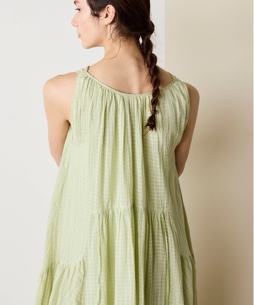 WALANCE（ワランス）の「natural dye Sheer Cotton Check gather dress（ワンピース・レディース・グリーン/イエロー/レッド系その他・FREE）」の14枚目の写真