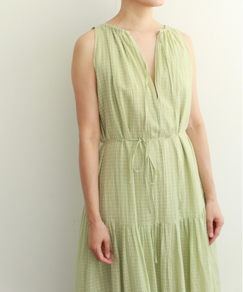 WALANCE（ワランス）の「natural dye Sheer Cotton Check gather dress（ワンピース・レディース・グリーン/イエロー/レッド系その他・FREE）」の19枚目の写真