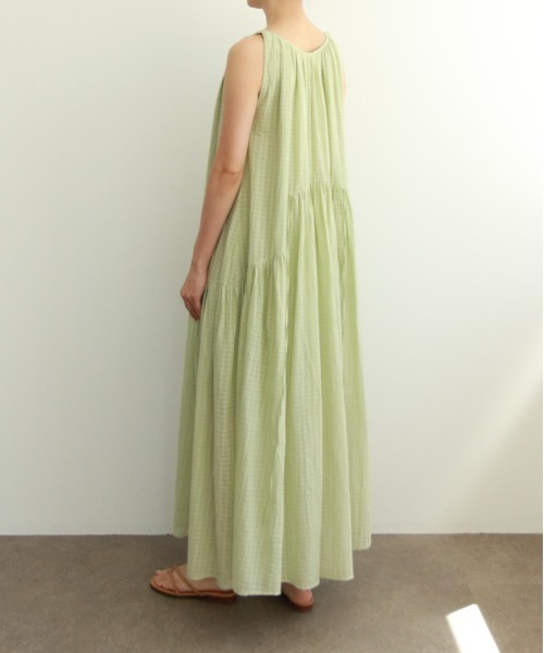 WALANCE（ワランス）の「natural dye Sheer Cotton Check gather dress（ワンピース・レディース・グリーン/イエロー/レッド系その他・FREE）」の21枚目の写真