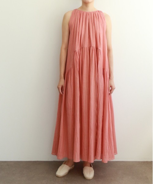 WALANCE（ワランス）の「natural dye Sheer Cotton Check gather dress（ワンピース・レディース・グリーン/イエロー/レッド系その他・FREE）」の22枚目の写真