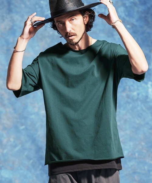 Jih Nunc（ジーヌンク）の「mt10230-ルーズネックカットソー(JIH-R1182)（Tシャツ/カットソー・メンズ・パープル/ブラック/ダークグリーン/ホワイト・L/M/S）」の10枚目の写真