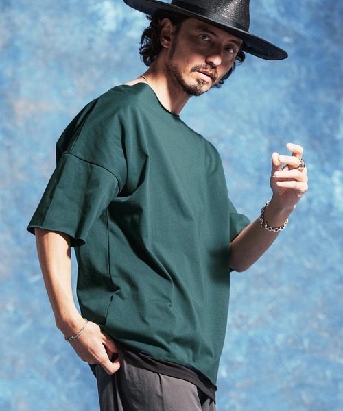 Jih Nunc（ジーヌンク）の「mt10230-ルーズネックカットソー(JIH-R1182)（Tシャツ/カットソー・メンズ・パープル/ブラック/ダークグリーン/ホワイト・L/M/S）」の11枚目の写真