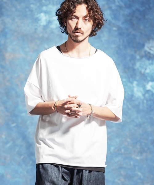 Jih Nunc（ジーヌンク）の「mt10230-ルーズネックカットソー(JIH-R1182)（Tシャツ/カットソー・メンズ・パープル/ブラック/ダークグリーン/ホワイト・L/M/S）」の15枚目の写真