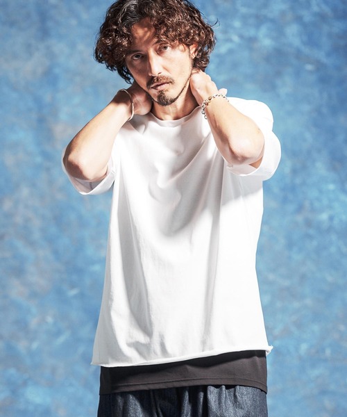 Jih Nunc（ジーヌンク）の「mt10230-ルーズネックカットソー(JIH-R1182)（Tシャツ/カットソー・メンズ・パープル/ブラック/ダークグリーン/ホワイト・L/M/S）」の16枚目の写真