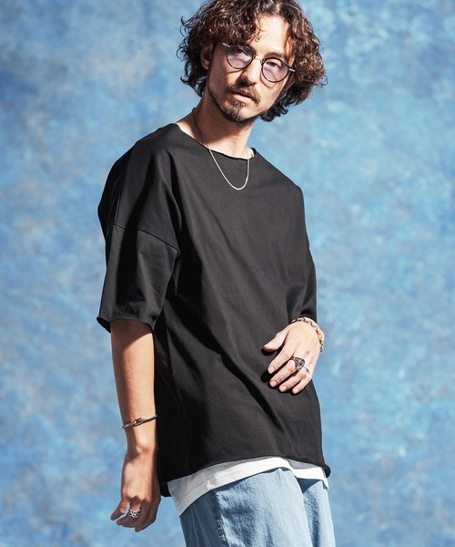 Jih Nunc（ジーヌンク）の「mt10230-ルーズネックカットソー(JIH-R1182)（Tシャツ/カットソー・メンズ・パープル/ブラック/ダークグリーン/ホワイト・L/M/S）」の20枚目の写真